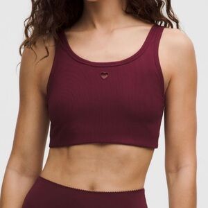 Lululemon Nulu Ribbed Scoopneck Bra Light
Support, B/C Cup Heart Burgundy Bay
